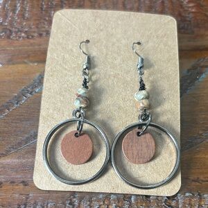Wooden Circle Dangle Earrings